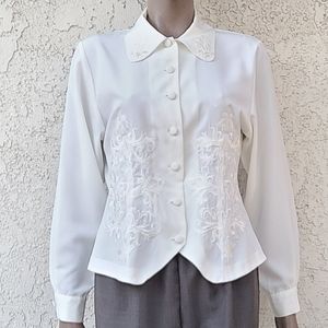 Vintage Floral Embroidered Blouse